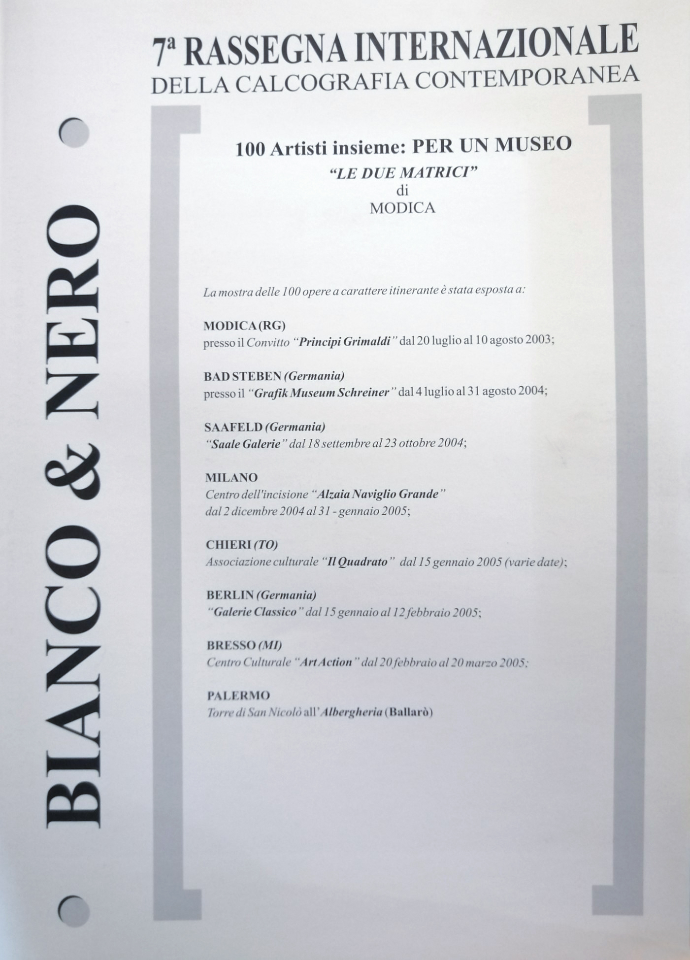 2003 2007 Bianco Nero.date  - Bibliography/ Catalogues
